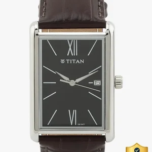 Titan Workwear Urban Chic Black Dial Black LeatherStrap Analog Watch - For Men